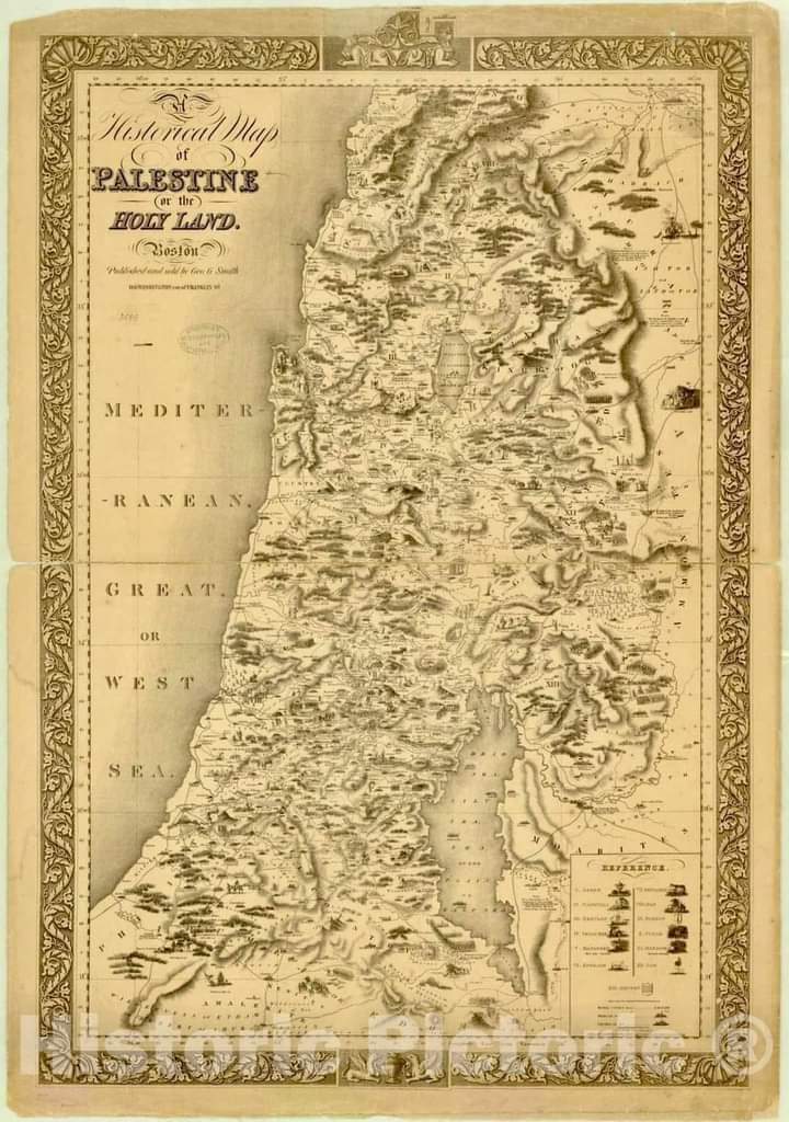 Map: Palestine 1828, Historical map of Palestine or the Holy Land , Antique Vintage Reproduction 🇵🇸