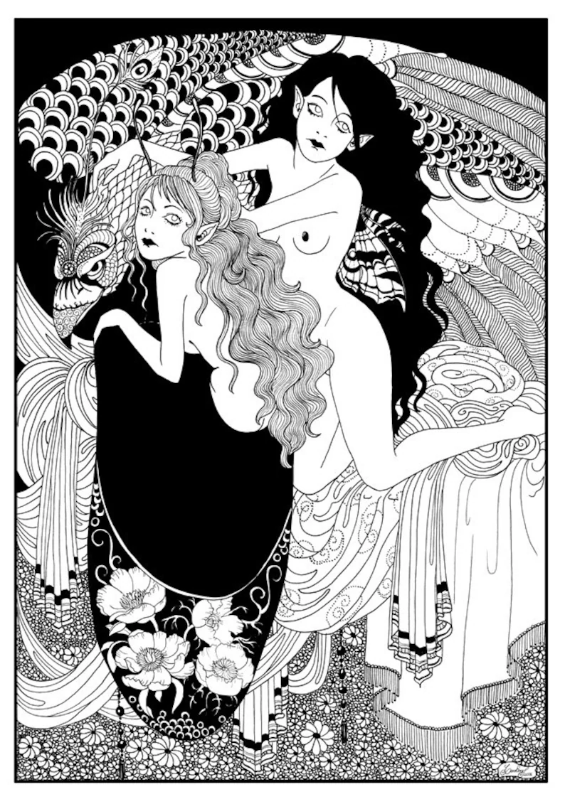Very ancient original pieces that are available in my etsy shop. They are A3 size (297 x 420 mm) ink drawings that I created years ago. Would love if they found new homes.