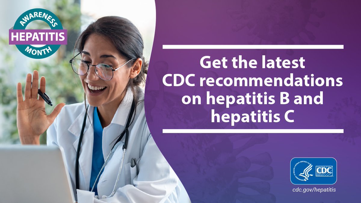 It’s #HepatitisAwarenessMonth! Make sure your community health partners have the most up-to-date recommendations on #HepatitisC screening and #HepatitisB vaccination: bit.ly/3svyHyV.