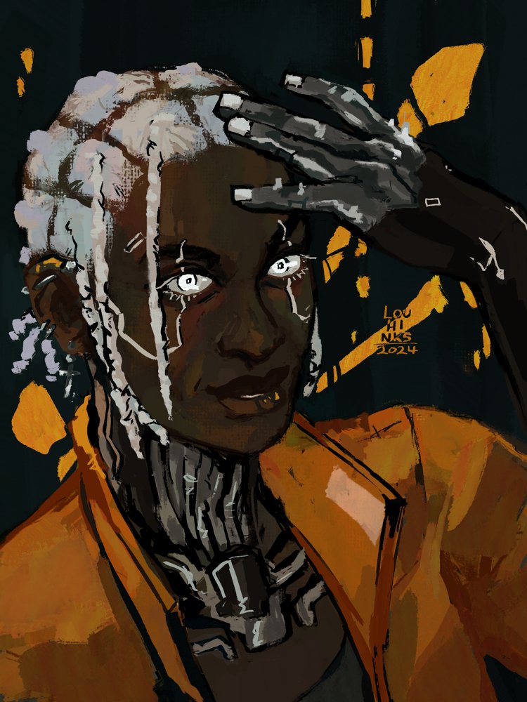 An overdue portrait of my #Cyberpunk2077 V