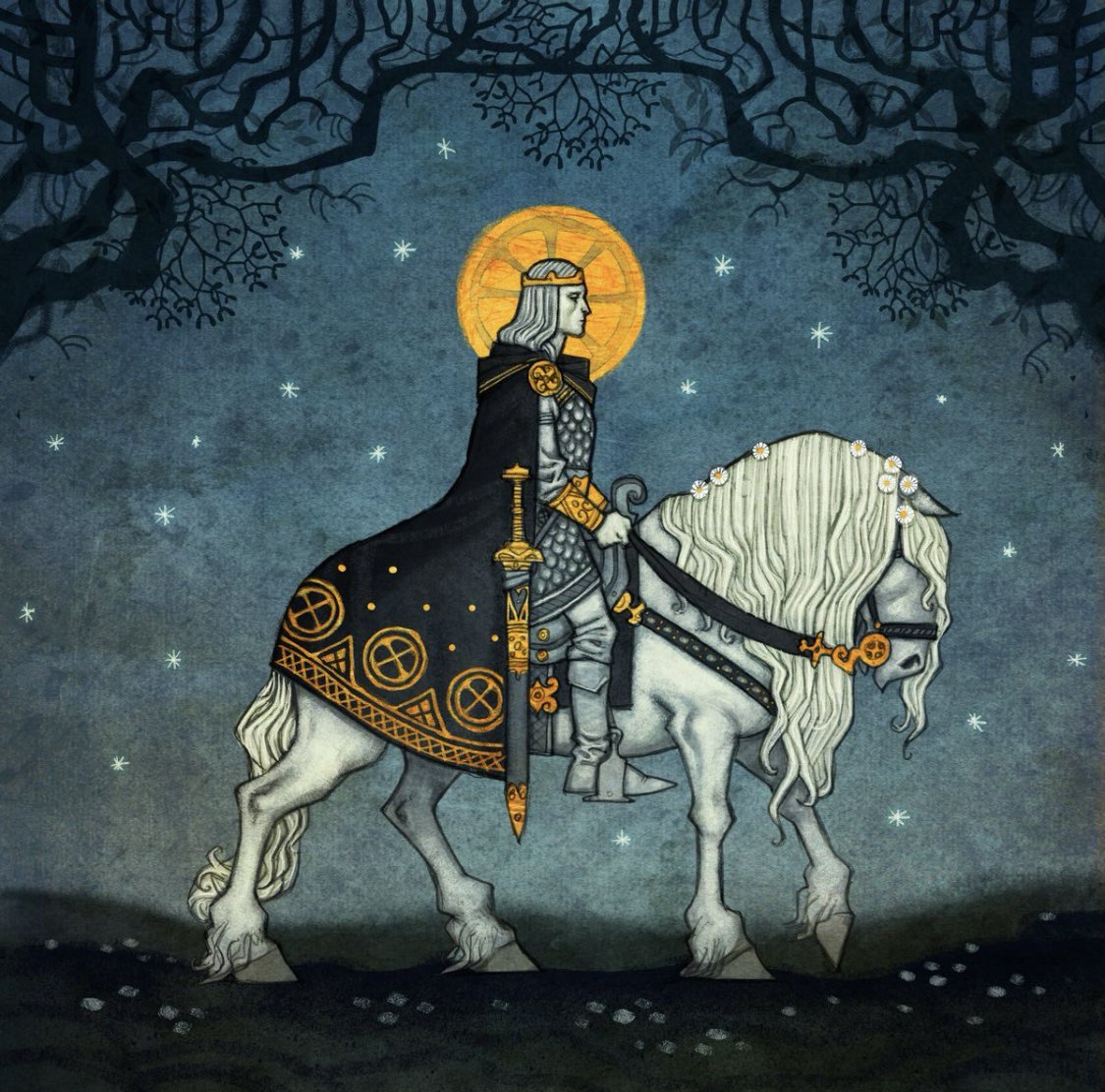 Norse god Balder by Swedish illustrator Johan Egerkrans