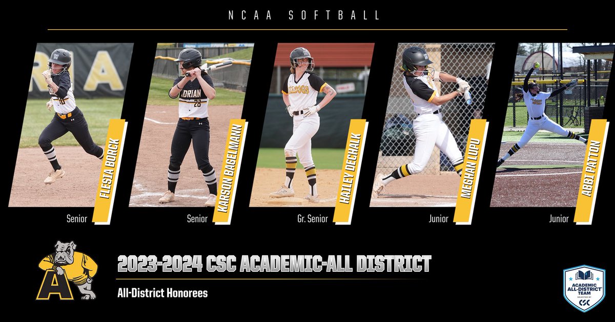 The @AC_softball team earned five CSC Academic All-District honorees 📰tinyurl.com/5n857rr2 #d3sb #GDTBAB
