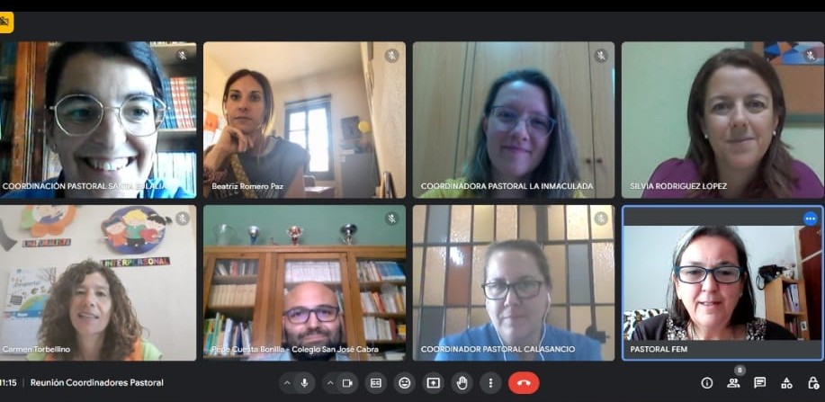 Los coordinadores de pastoral de nuestros centros se han reunido hoy, de forma telemática, con la responsable del ámbito de pastoral de la Fundación Escolapias Montal para evaluar el curso, programar acciones y repartir tareas para el curso 2024-25¡Gracias por vuestro buen hacer!