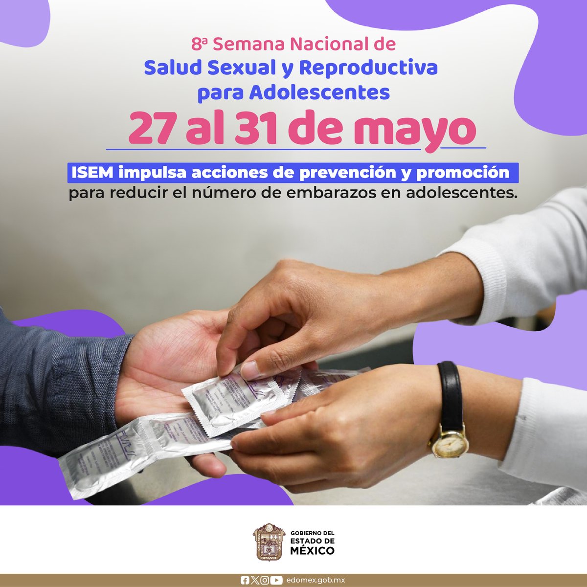 Del 27 al 31 de mayo, se lleva a cabo la 8a Semana Nacional de Salud Sexual y Reproductiva para Adolescentes. El objetivo es fortalecer los servicios gratuitos para este sector, así como difundir acciones preventivas.