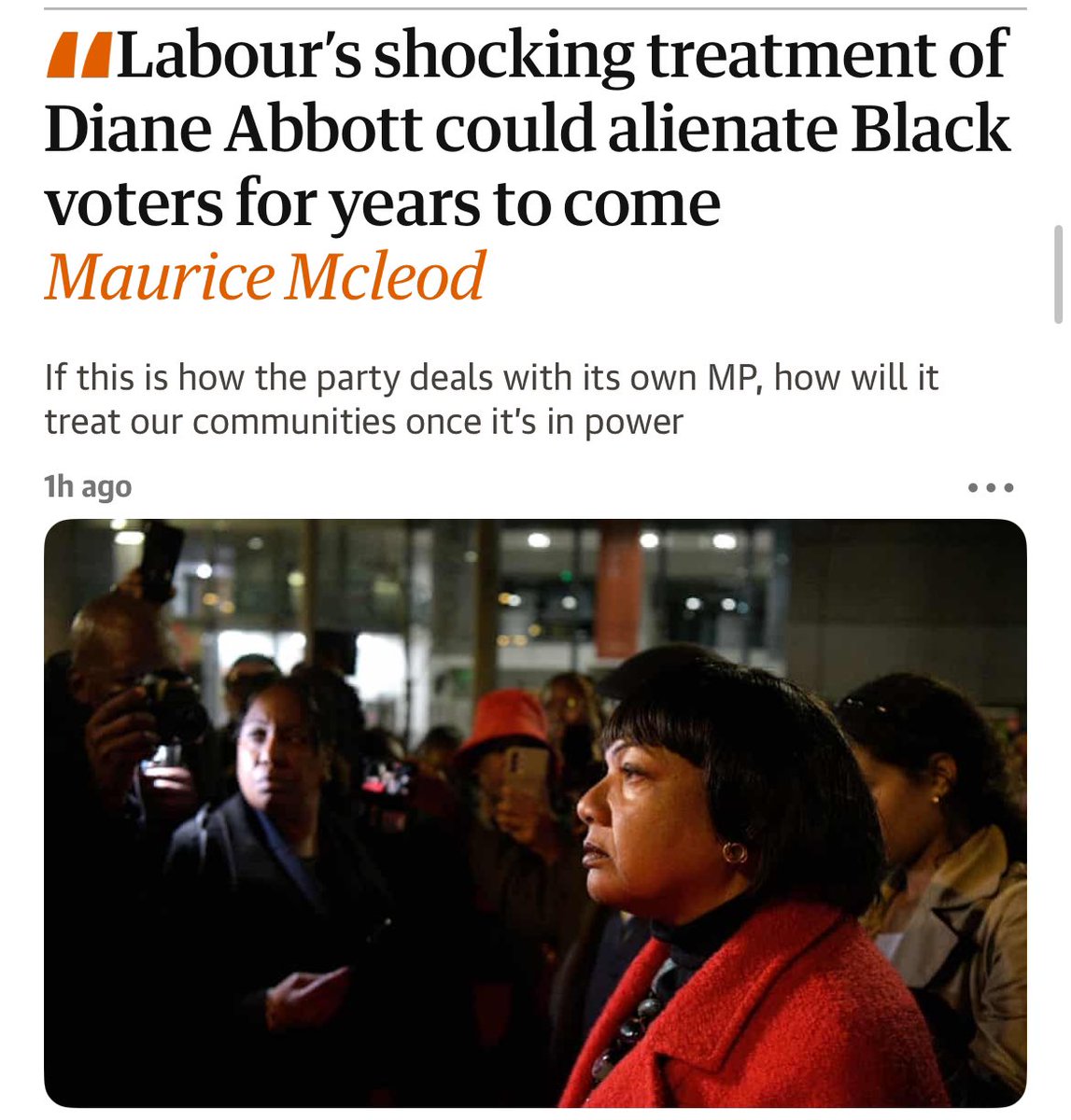 This could be one of the most offensively stupid  headlines ever from the Guardian. And it’s racist. Yes it is. 

Dreadful, posturing, perma-victim nonsense from @mowords. For shame