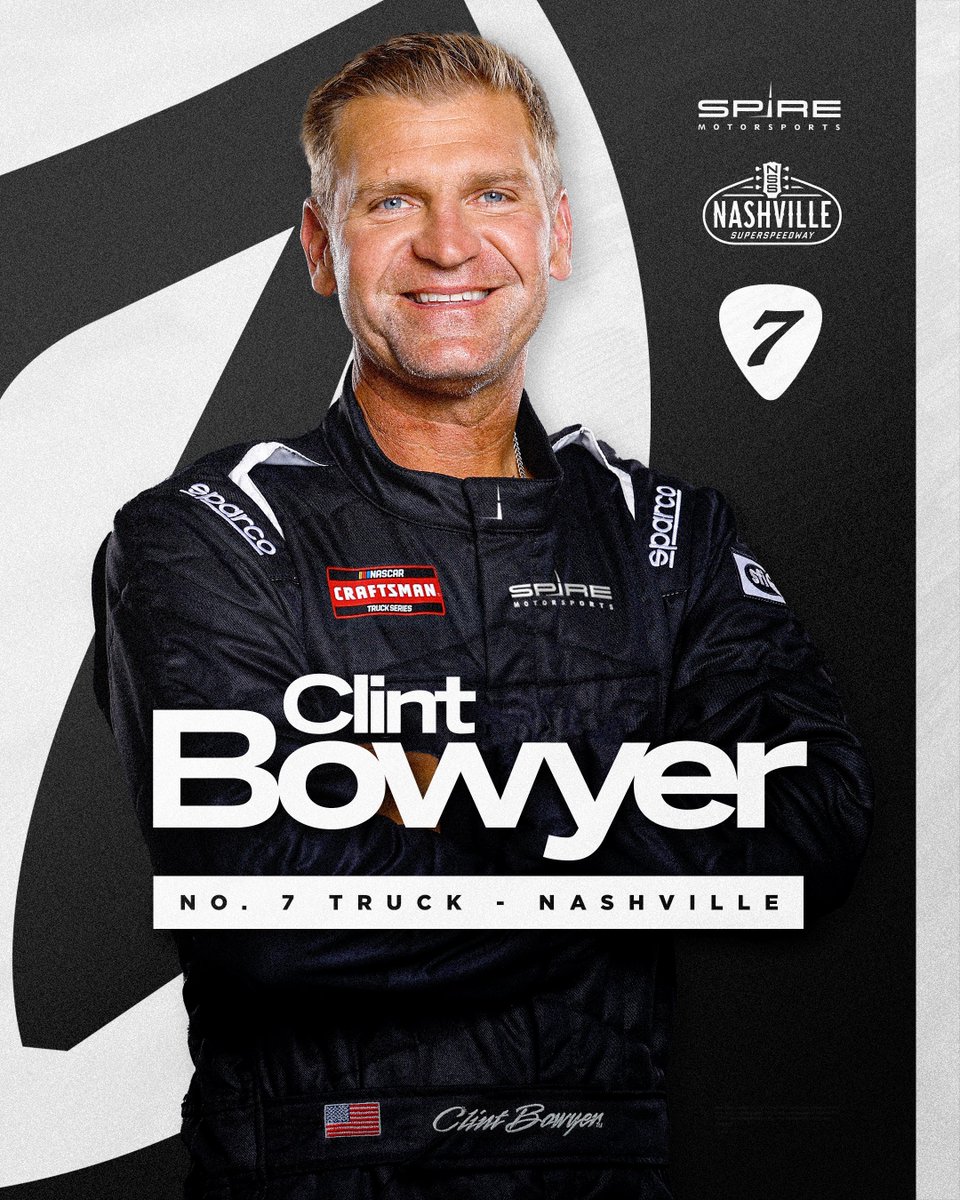 Bringing a guy who knows how to party to Nashville. @ClintBowyer will pilot our No. 7 truck next month at Nashville Superspeedway. Learn more: bit.ly/4dXKdfn