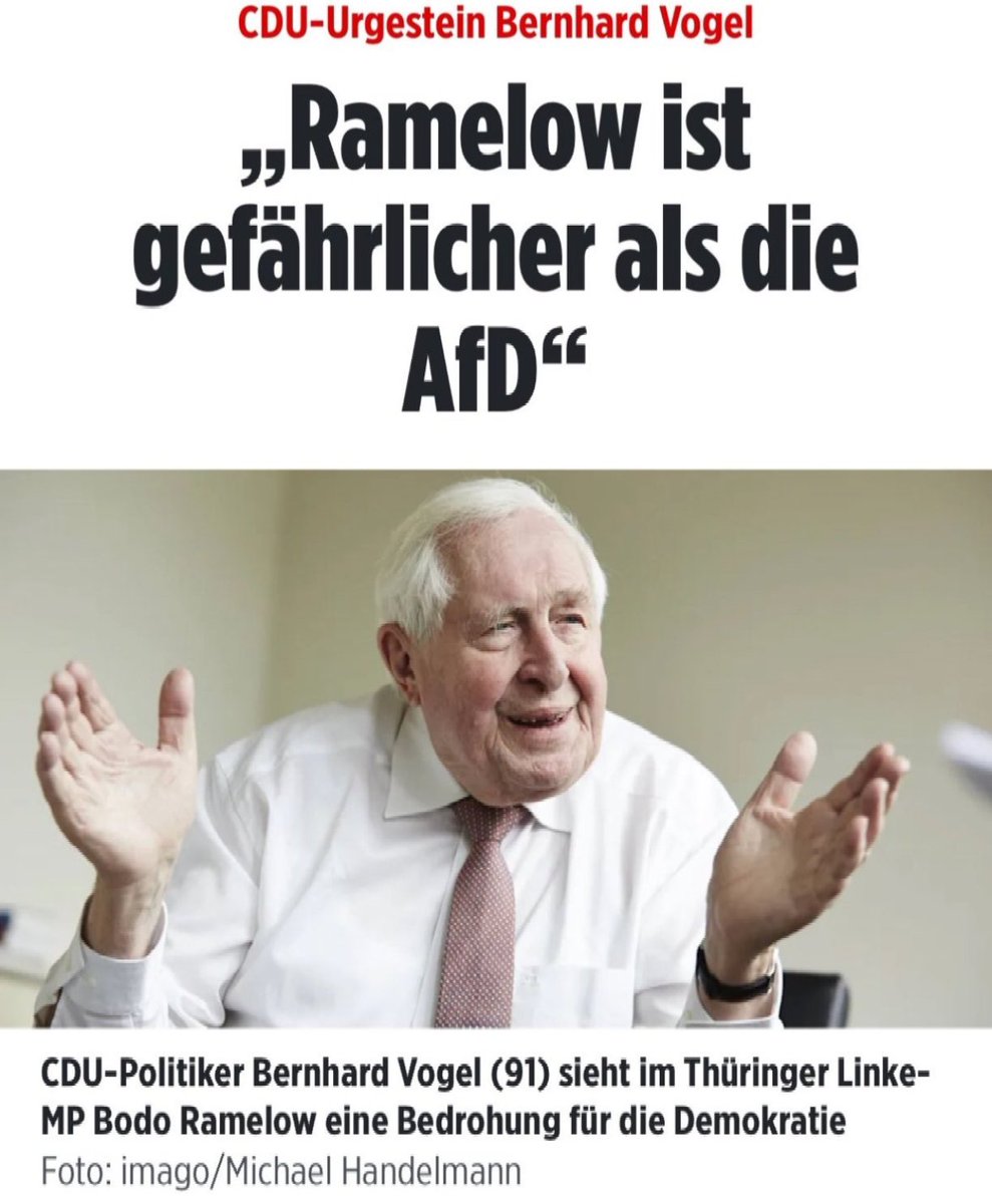 Deswegen diskutiert unser CDU Spitzenkandidat Mario Voigt auch mit Björn Höcke im TV. Und nicht mit Bodo Ramelow. Herzliche Grüße von rechts von der Brandmauer, Eure #CDU #Thueringen.