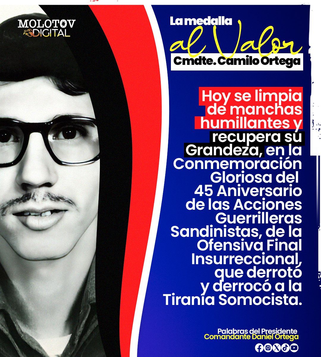 ✊ Soberanía, Dignidad y Honor Nacional a nuestro Comandante Camilo Ortega Saavedra.

#SoberaníayDignidadNacional 🔴⚫️
#nicaragua 🇳🇮

@Politicanica_ 
@EjercitoNic 
@vppolicial 
@Atego16