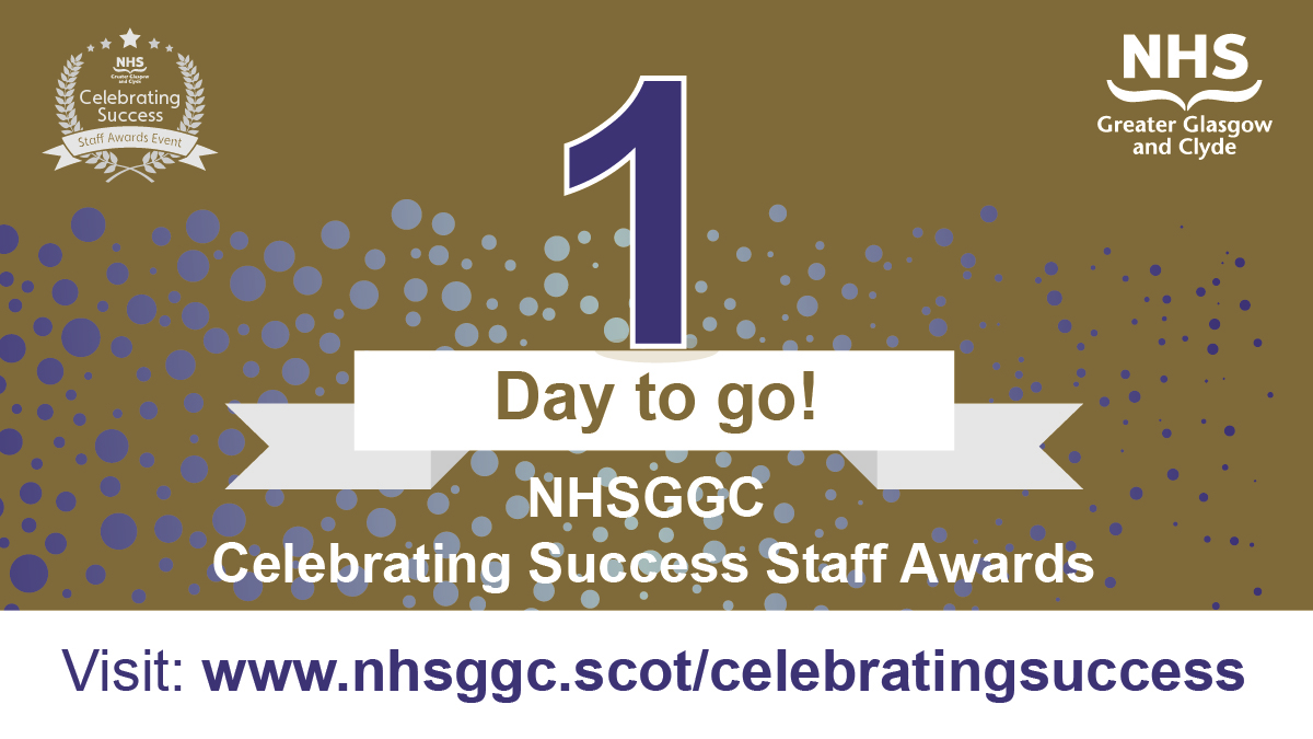 This time tomorrow the 2024 Celebrating Success Staff Awards will be underway! 

Visit our page to find out more on each of the nominees and who is in the running for an award ➡️ nhsggc.scot/staff-recruitm…

#ggcawards