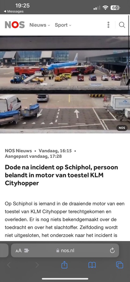 thisizrenato's tweet photo. @avioesemusicas 

Olha a triateza, cara morreu depois de ser sugado num motor de um avião da KLM cityhopper, não estão eliminando a possibilidade de um suicídio. 

https://t.co/1yzaVfUn5H https://t.co/Arw6rfX7ZL