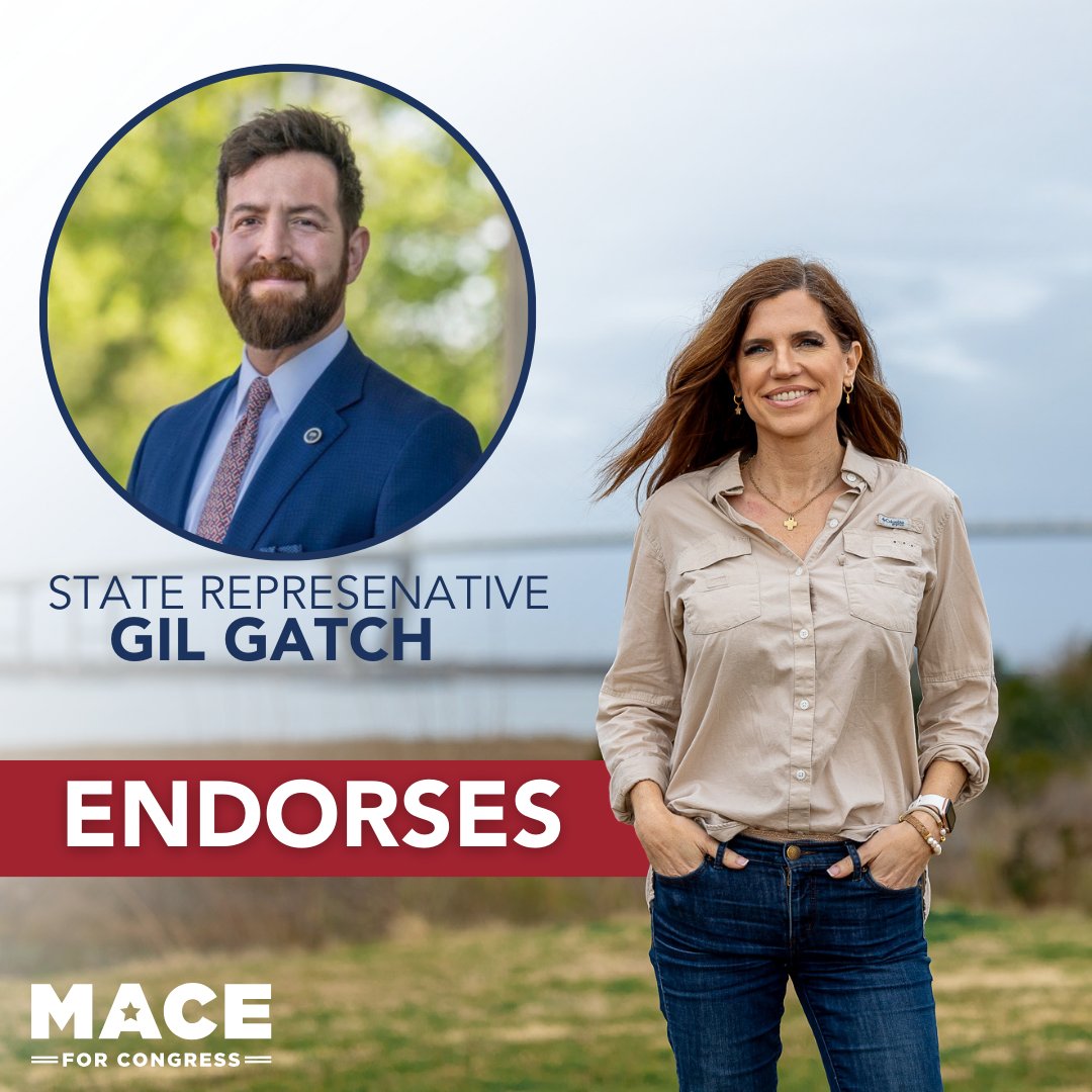 We are ENDORSED by State Rep. Gil Gatch! 🇺🇸 'Nancy Mace has been a steadfast partner in advancing common-sense legislation like the heartbeat bill, which protects the rights of the unborn and supports Lowcountry families. .' - Rep. Gatch nancymace.org/gil-gatch/