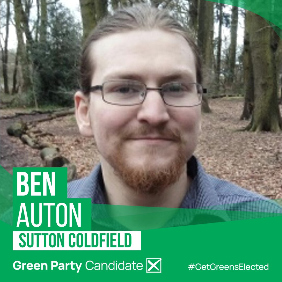 'I am honoured to be offering the people of Sutton Coldfield the Green vision for change. I hope folks will lend me their vote so we can pursue we can get policies for conserving our planet and our country, take responsibility for our carbon debt and build a fair economy.'