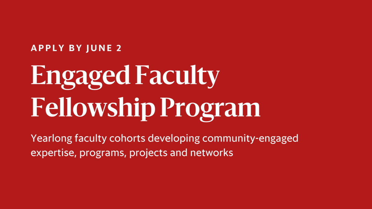 Applications for our 2024-25 Engaged Faculty Fellowship cohorts are due June 2!

Fellows join a network of academics who are advancing community-engaged learning at Cornell, and they meet monthly to discuss readings, share projects and workshop challenges. einhorn.cornell.edu/opportunity/en…
