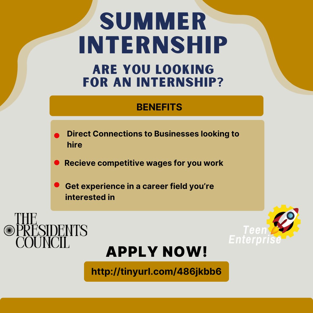 Are you a student looking for an internship?

We are excited to share information for our 2024 Summer Internship Program!

Click the link below to apply to our Summer Internship Program and get more information!

thepresidentscouncil.com/internship-app…