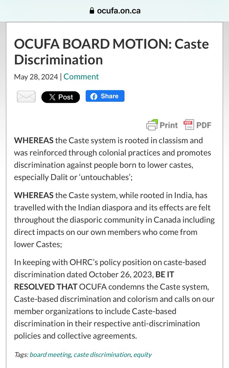 Ontario University faculty pass a resolution condemning Indo-Canadians, specifically, for a “caste system” and “colorism.”

So Ontario, 70% white, is targeting Indians on the basis of a “caste system” that was actually imposed by British colonial masters, and accusing them of