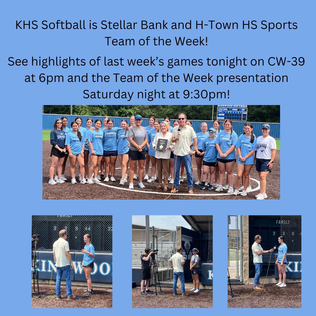 Go Kingwood Softball! Thanks Stellar Bank and Todd Freed with H-Town HS Sports! @HTownHSS, @KingwoodSB