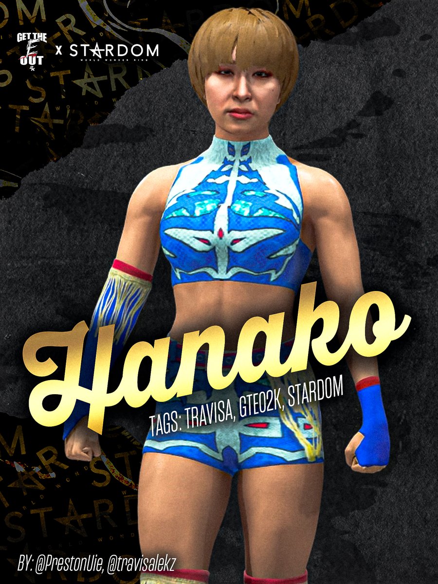 Just uploaded my caw of Hanako @hanako_stardom for #wwe2k24 It's part of the 'Get the E Out Project' @GTEO2K Moveset by @prestonuie Thanks to @aaroncantmosh and @triptoneverIand for the upload card. 4 logos used. #stardom #gteo2k