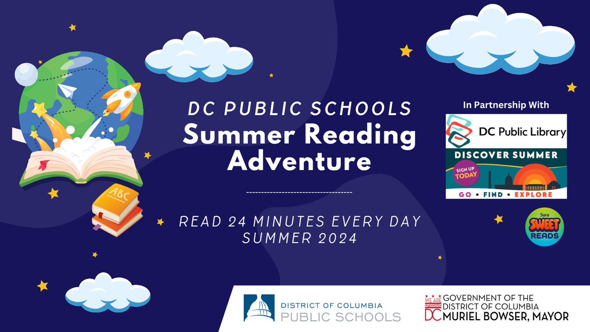dcpublicschools's tweet image. Reading during the summer can help prepare your scholar for the upcoming school year! ☀️📚

In partnership with @dcpl and @Sorareadingapp, the @DcpsLibrary team curated a Summer Reading Adventure guide across all grades. Explore the list here: bit.ly/dcps_summerrea…