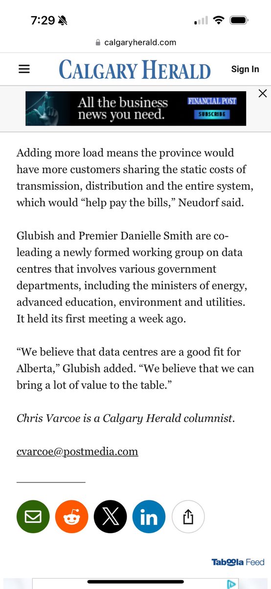 bcshaffer's tweet photo. Quite the difference in the Govt of Alberta’s response to new data centre electric load vs new EV charging electric load.

Apparently one is a great opportunity that will spread fixed costs across a larger base, and the other will raise taxes and threaten grid reliability. 🤷‍♂️ https://t.co/Zis5ZeToZo