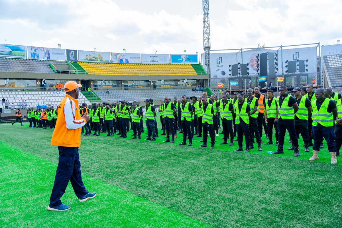 Nakivubo Stadium reopening on Saturday 1st June 2024🇺🇬
302 Safety and Security personal (stewards)started a three day intensive training and drills ready to keep all players,Officials and fans safe.
Two Football matches, Basketball,Netball,Boxing &  Kickboxing are lined up.