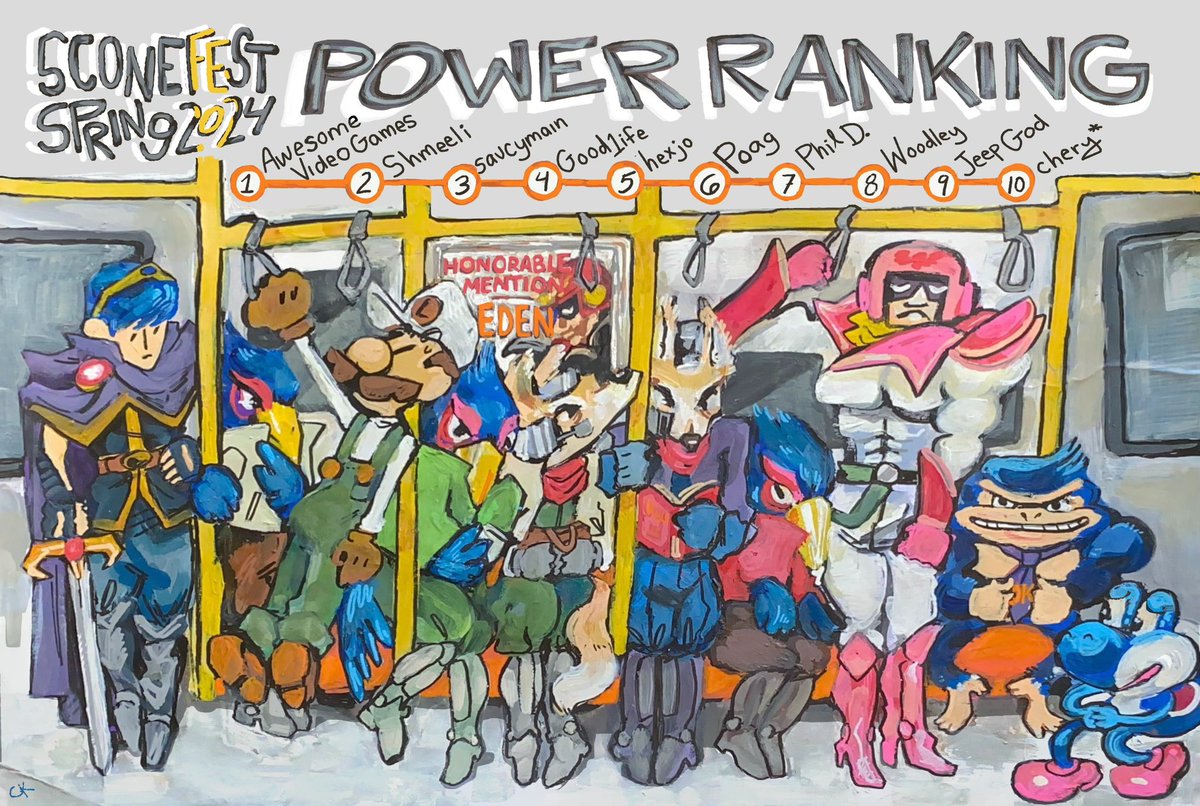 Congrats to this semester SCONEFEST power ranking!
Art by @ chloe.kitsch on IG
