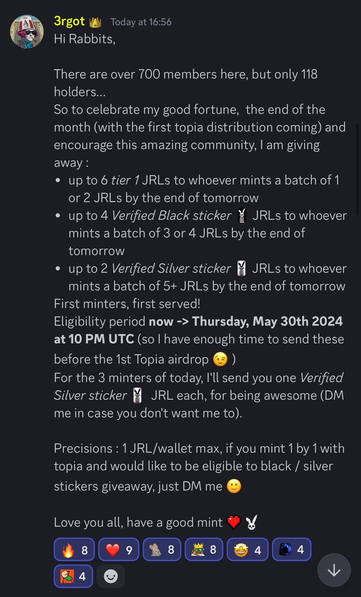 What an unbelievable community and fantastic and generous offer from one of our valued holders!! ❤️ 

Get minting before the next airdrop! 

$TOPIA