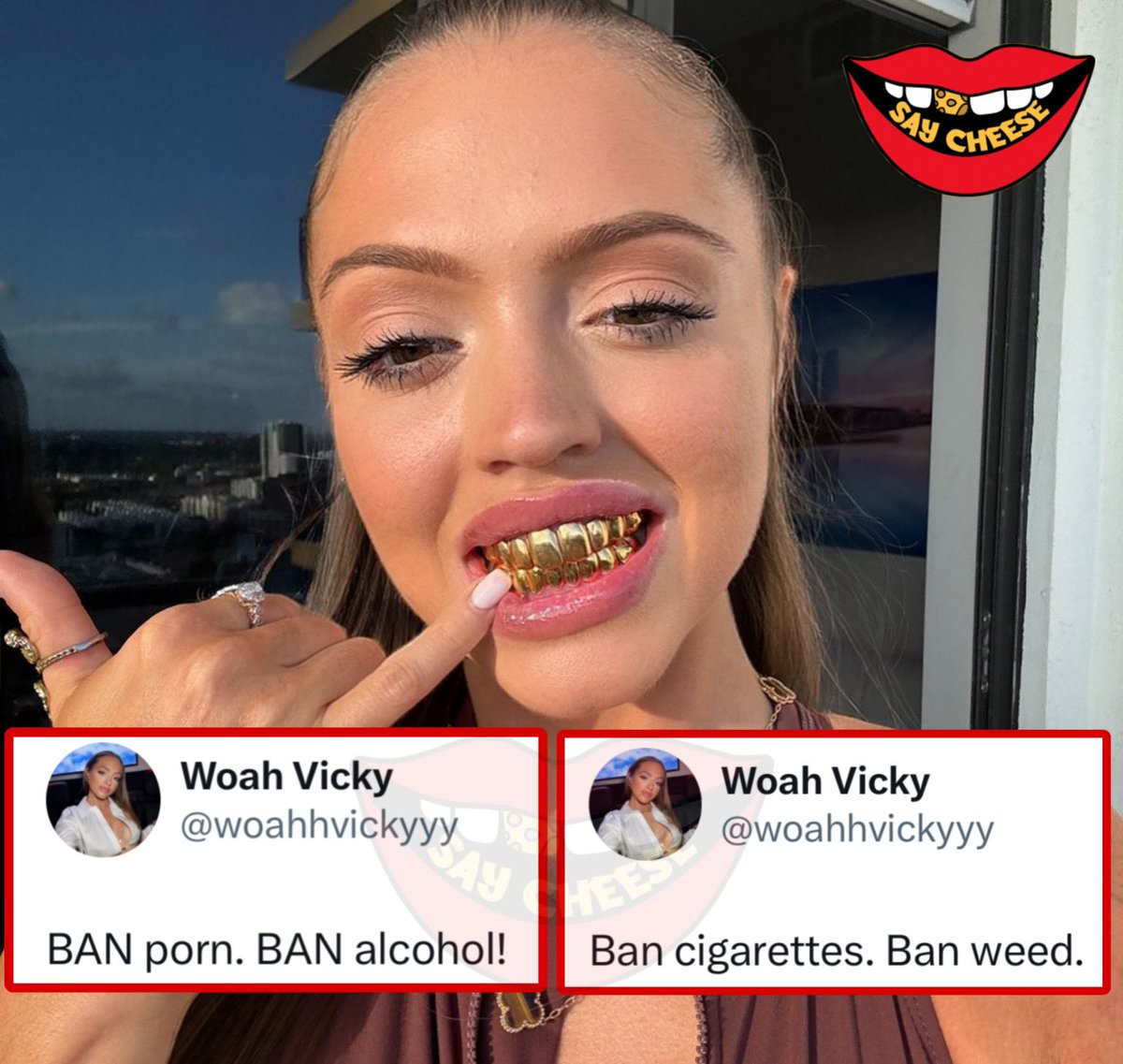 Woah Vicky is advocating for a ban on porn, alcohol, cigarettes, and weed 🤔