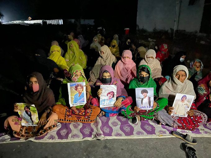 Families of missing persons, Imtiaz ,Waseem ,Saleh Muhammad and Ijaz are protesting outside the Turbat DC office demanding their safe release. #EndEnforcedDisappearances