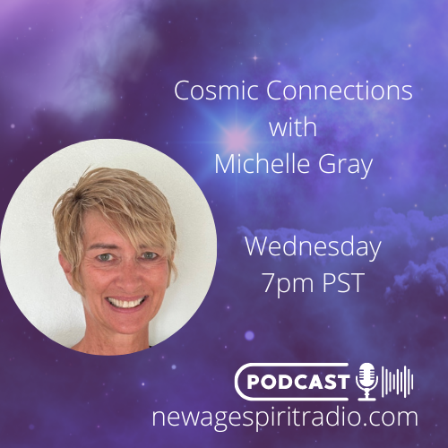 newageguild's tweet photo. A new episode of Cosmic Connections with Michelle Gray airs tonight.  Tune in!
Listen: https://t.co/npp5GJxUVH
Watch: https://t.co/W8Nb1ZjzEc https://t.co/OOq80hyVSi