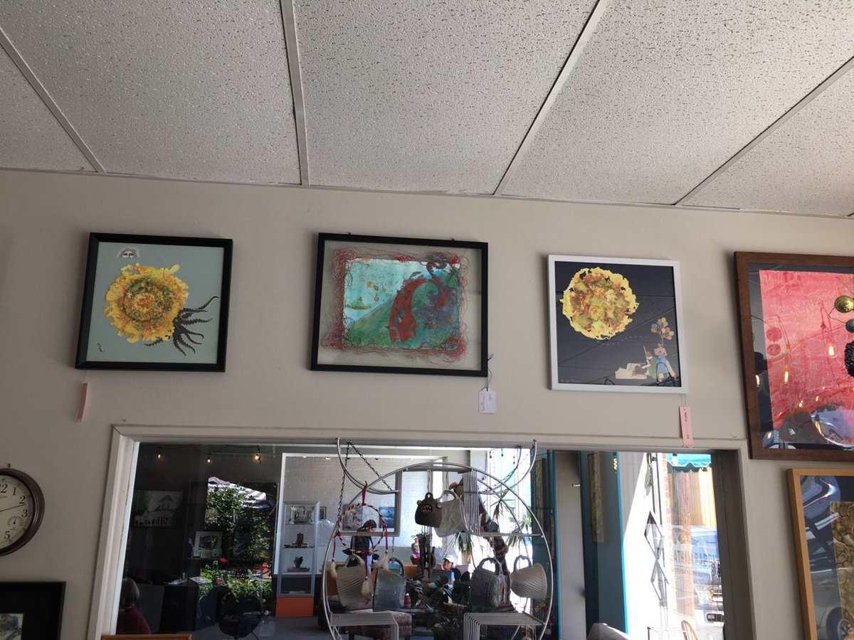 strvngrtst's tweet photo. so happy to tell you of my #visit to #silercity's chill #oasis, #TheChathamRabbit today where you can find excellent #coffee, a superb slice of pineapple #carrotcake(just 🤩!), and some new work of mine!
🎨🎨🎨
#mixedmedia
'#Compendium'
'#MovinRightAlong'
'#NewHorizons' https://t.co/W4ZkJY7iKY