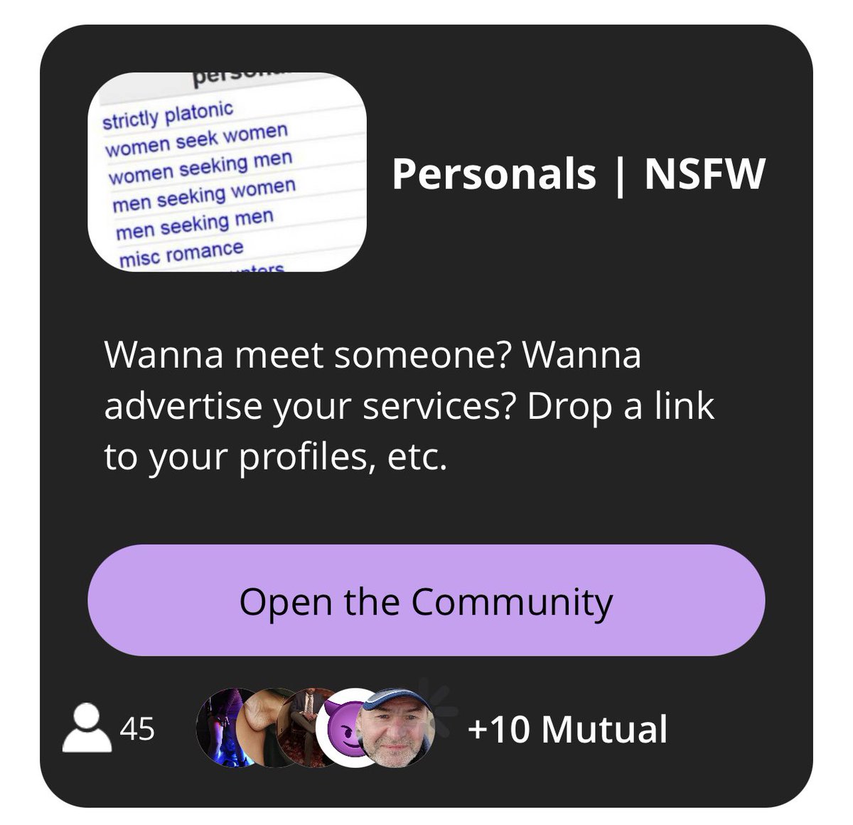 TheMONApp's tweet image. We launched a community for  NSFW personals on @TheMONApp a few days ago and it is GROWING! Join the community today!