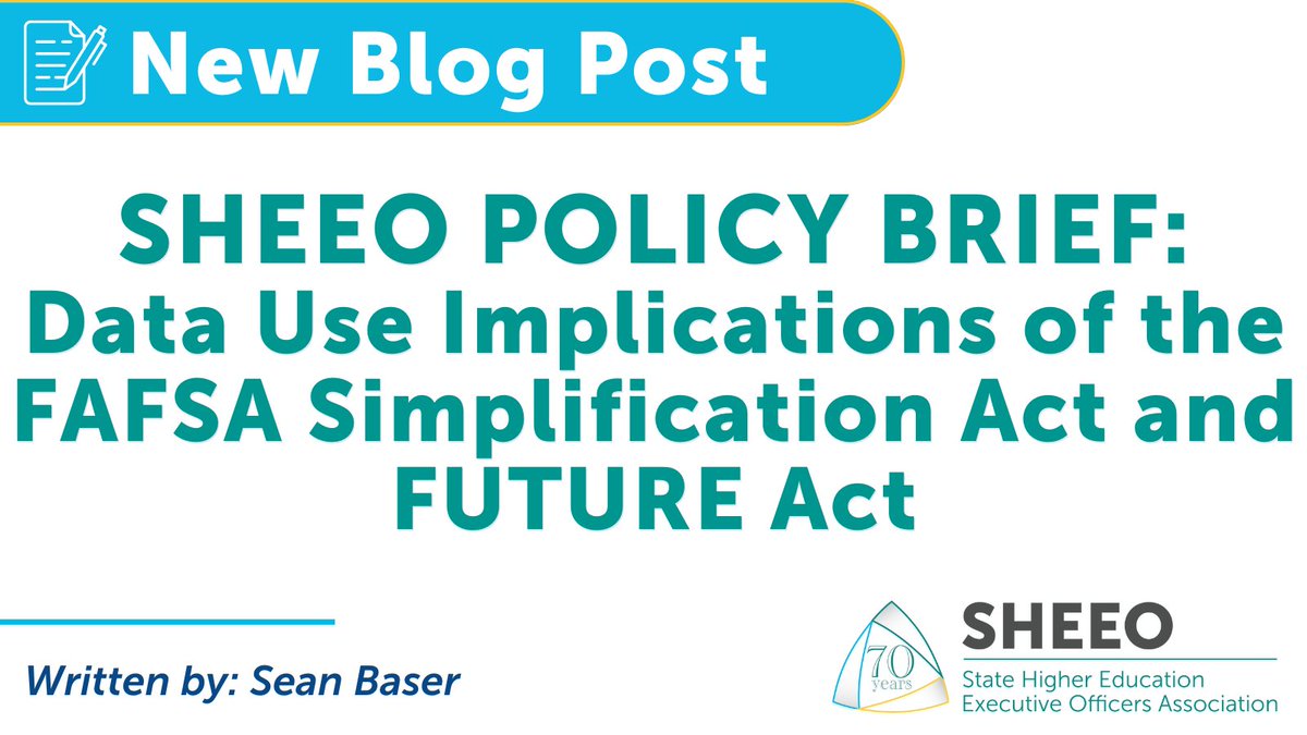 NEW BLOG POST! 💻 Check out our latest policy brief: Data Use Implications of the #FAFSA Simplification Act and FUTURE Act, including background information, recent guidance, and recommendations. sheeoed.medium.com/sheeo-policy-b… @SeanBaser