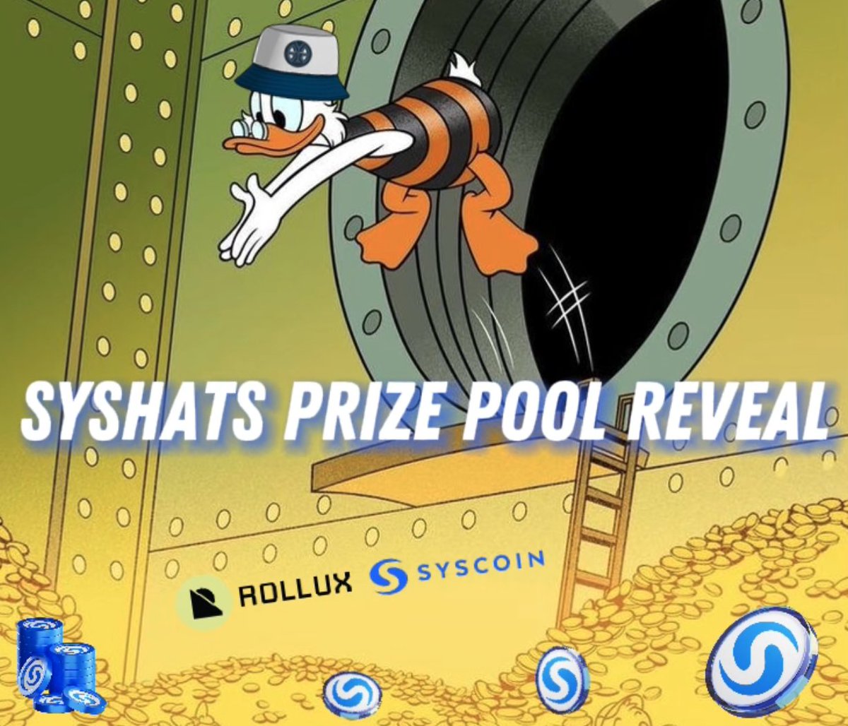 💸 $SYS PRIZE POOL REVEAL 💸

The awaited moment has arrived! Time to get some $SYS! 🔥

SysHats got to 1,036 minted #NFT hats until the limit date, bringing us to Tier 1 Prize Pool, with 25,000 $SYS in Prizes! 🤑

NOW LET'S GET TO THE AWARDED HATS! 🧢🤩

🏆 MEGA winner: SysHat