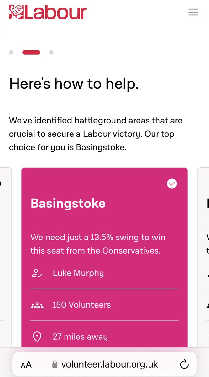 There’s only a 3% swing needed for @LibDems to win Hamble Valley in this 2 horse race. 

Labour know they can’t win here and are sending all their support to Basingstoke & S’ton instead. Spoken to lots of Labour voters who are tactically lending me their vote on July 4th 🙏