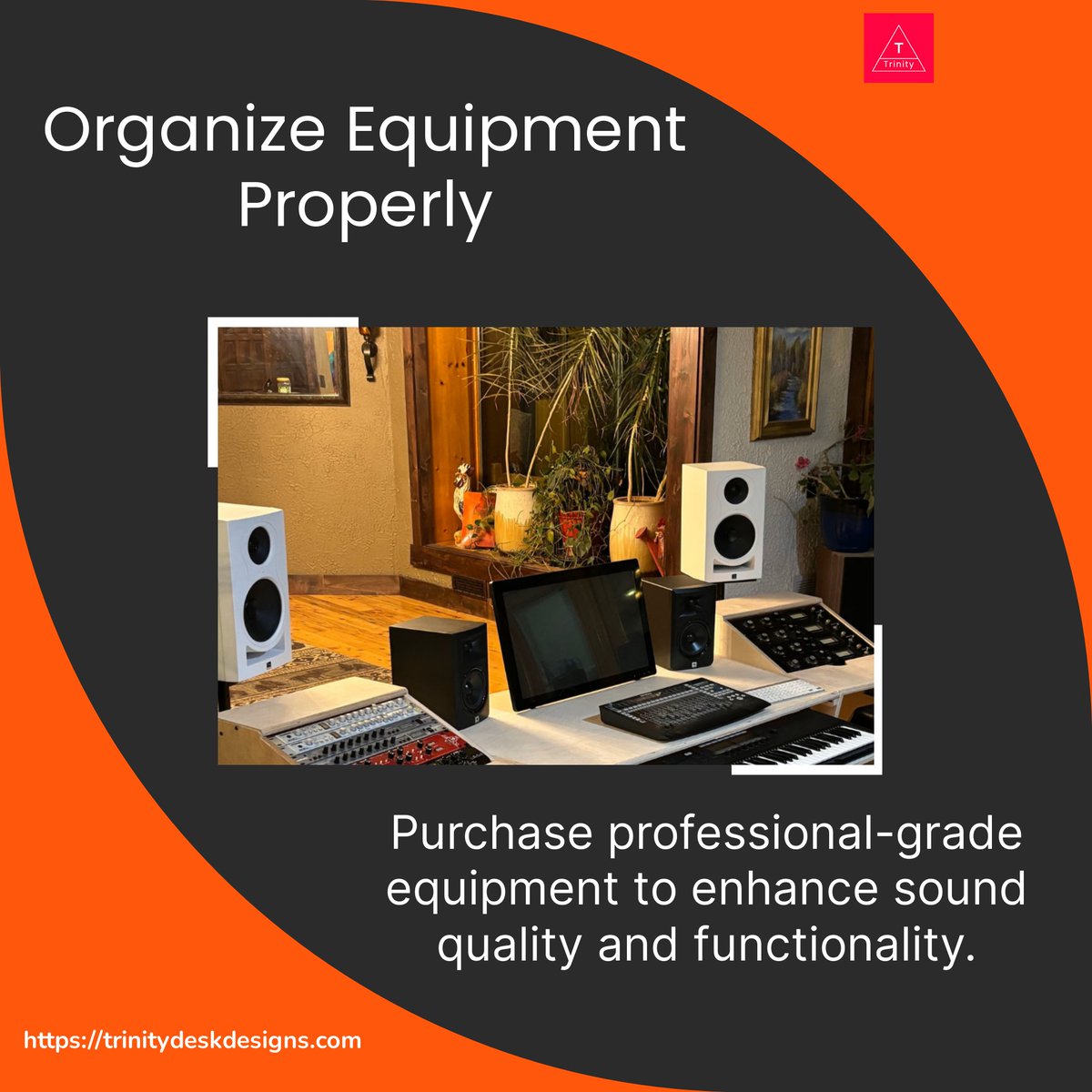 Trinitydesks's tweet image. Transform Your Studio! See how you can upgrade your recording space with our desks. 🎶 Get the professional look &amp;amp; functionality you&apos;ve always wanted. 

#StudioTransformation #ProRecording

Visit our shop now and take the first step toward a professional recording space.