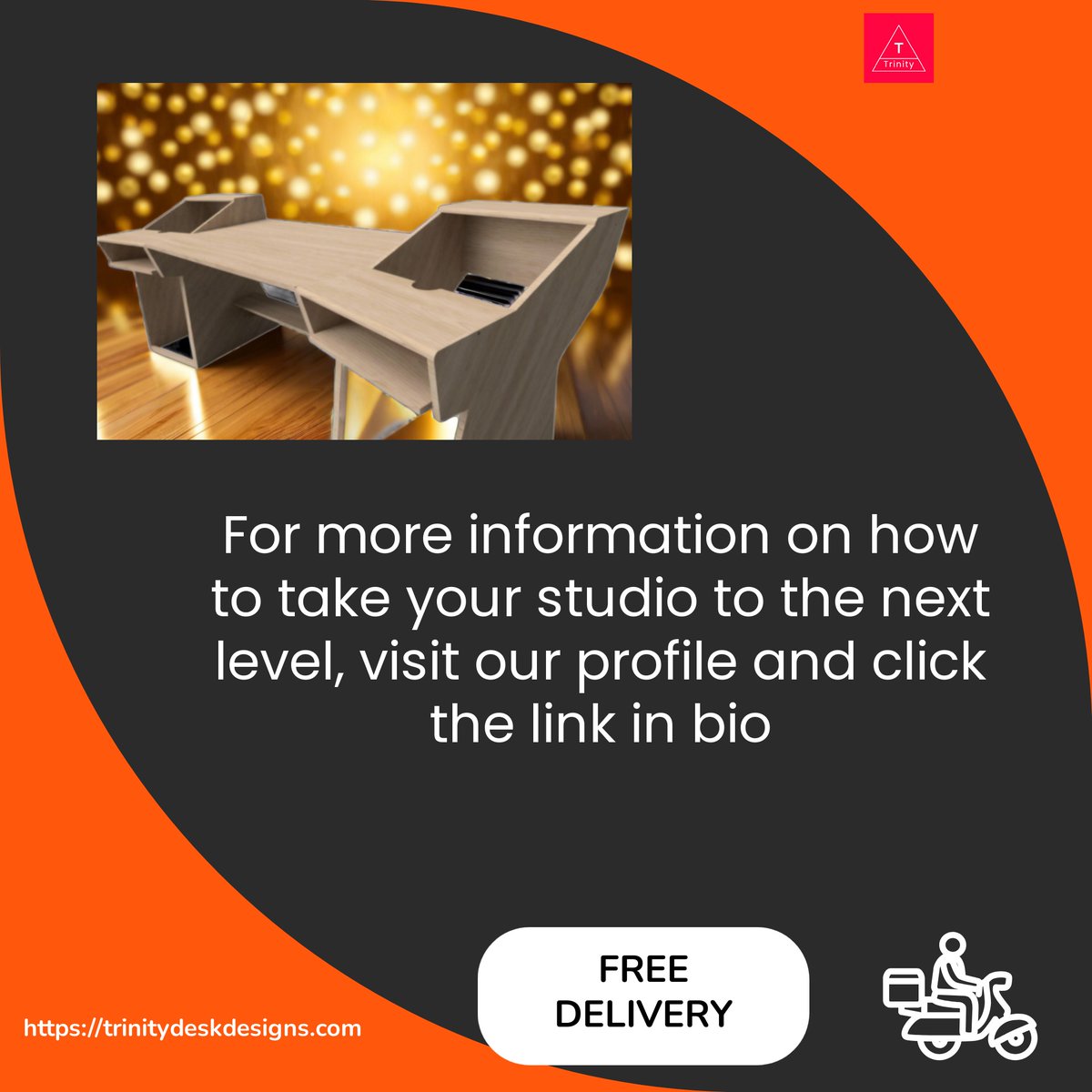 Trinitydesks's tweet image. Transform Your Studio! See how you can upgrade your recording space with our desks. 🎶 Get the professional look &amp;amp; functionality you&apos;ve always wanted. 

#StudioTransformation #ProRecording

Visit our shop now and take the first step toward a professional recording space.