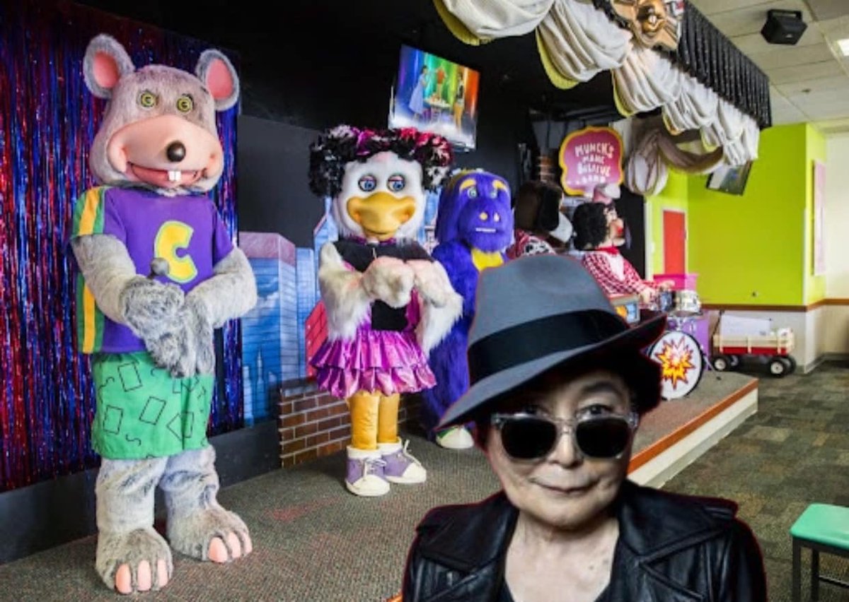 Chuck E. Cheese announced their animatronic music band is being phased out. The reason for the break up? The restaurant introduced a new character named Yoko Ono.