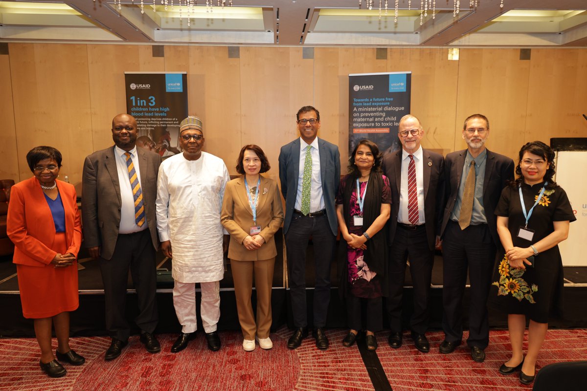 🧵 At #WHA77 today, Ministries of Health from Nigeria, Vietnam and Bangladesh, and experts from @AfricaCDC, @WHO, @UNICEF and @USAID, discuss the importance of a future free from lead exposure. Video: ceh.unicef.org/events-and-res… Photo credit: Andrey ART