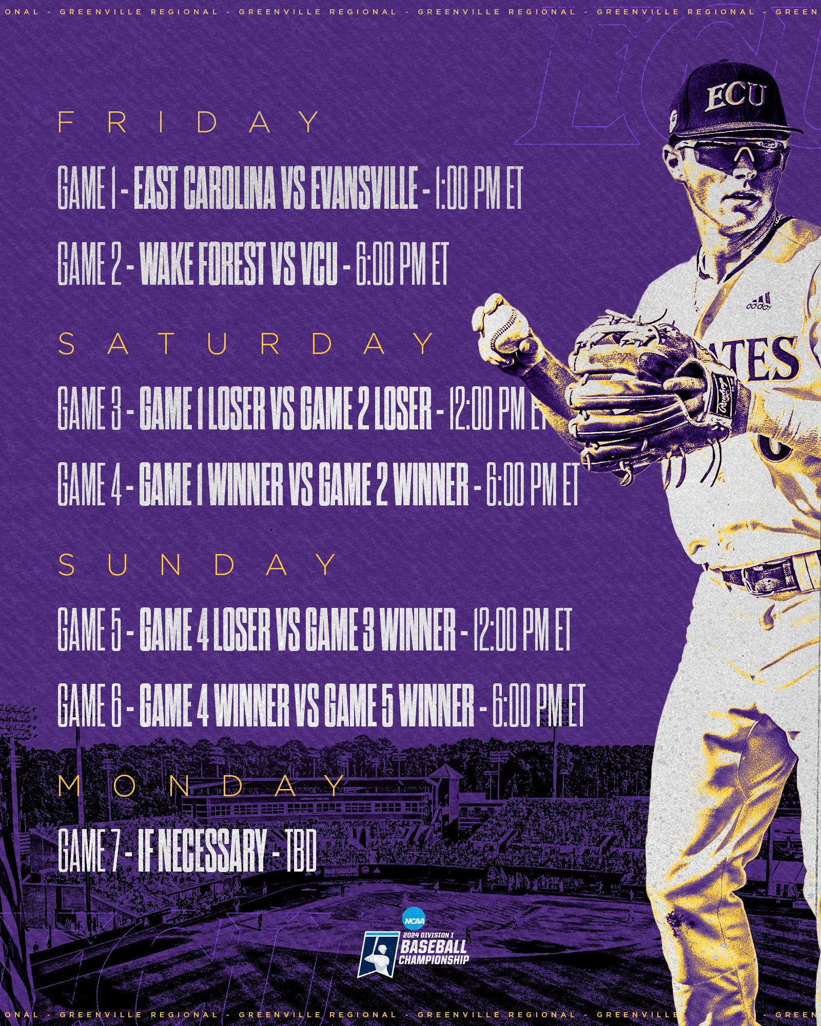 ecu-baseball-on-x-here-s-a-look-at-the-schedule-for-the-greenville-regional-pirates-https-t-co-b0iknfbg3p-x