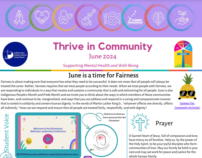 Thank you to
@DPCDSBSchools staff, and student wellness leaders for making #DPCDSB_CEW and #mentalhealthweek an amazing success.  In the June edition of THRIVE, see how schools uplift faith, well-being and mental health awareness.   📷Check it out here: www3.dpcdsb.org/Documents/Thri…