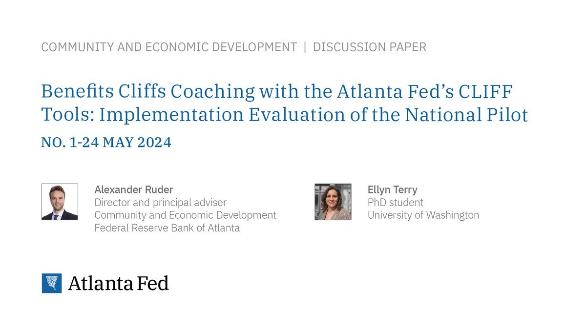Twenty-three organizations participated in a national pilot of the Atlanta Fed’s CLIFF tools. Read the results of the implementation evaluation in this discussion paper. #EveryonesEconomy atlfed.org/3V49BHw