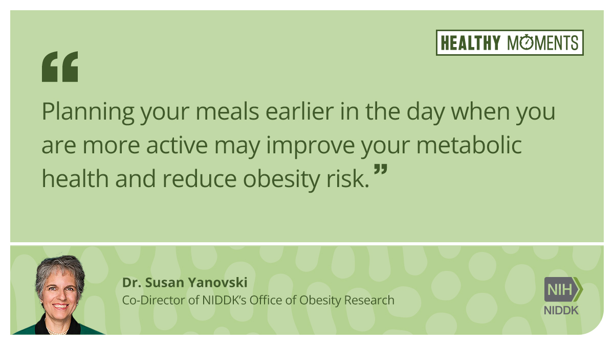 Research suggests that eating when you’re usually inactive can disrupt your body’s internal clock. 

Learn more on #HealthyMoments: niddk.nih.gov/en/health-info…

#NIDDK #WeightManagement