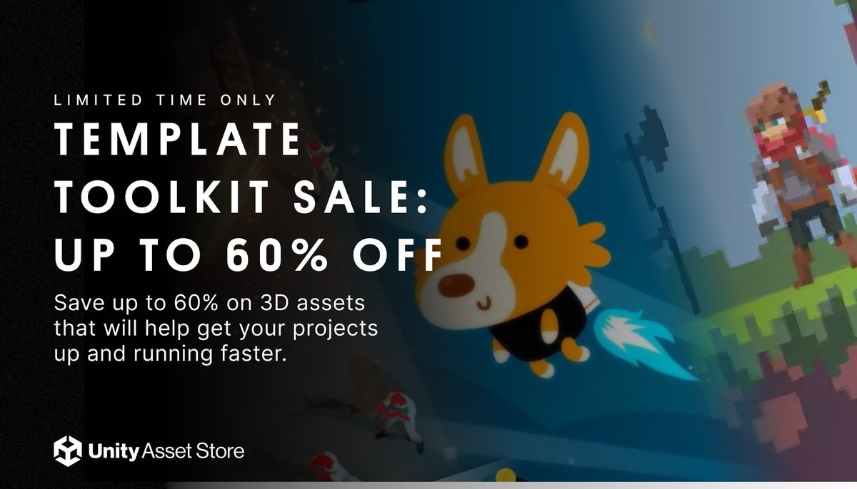 Template Toolkit Sale: Up to 60% off
Affiliate link / ad: assetstore.unity.com/?on_sale=true&…

#gamedev #AssetStore #IndieGameDev #Unity3d #unitytips  #gameassets #indiedev
#UnityTip #Unity3DTips #GameAsset #unityassetstore #gamedesign #gameart #freegameassets #bundle