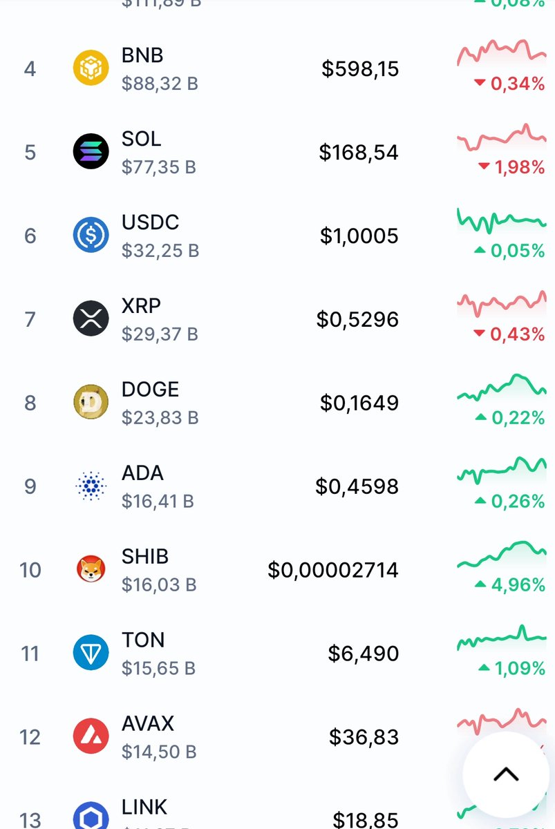 Toncoin $TON just dropped out of the top 10? 

Is it right or some problem with coinmarketcap??
#altcoins #cardano