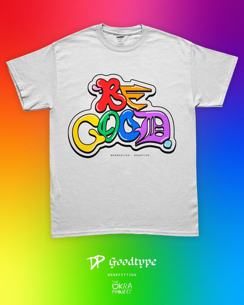 Thrilled to be 1 of 3 LGBTQIA+ artists in the @LoveGoodtype “BE GOOD” Pride Collection! 🌈 Limited-edition tees celebrating inclusivity in design! Proceeds benefit @TheOkraProject & I’m also donating to Chicago’s @BraveSpaceChi 🥰 Grab yours NOW @ GoodType.us/pride 🥳