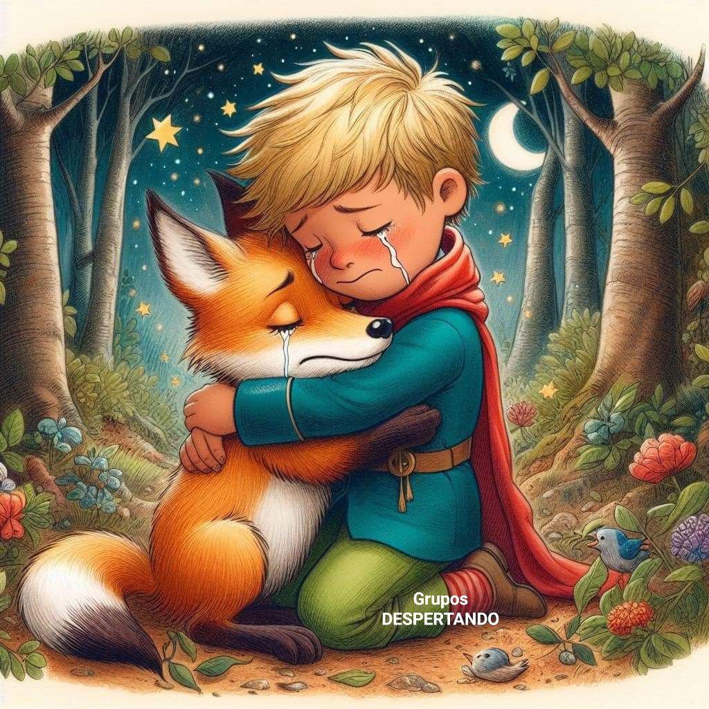 Na história do Pequeno Príncipe, a raposa decide dar adeus pro Pequeno Príncipe pra ela poder seguir com a vida dela. A raposa explica pro Pequeno Príncipe que, mesmo que eles tenham criado um laço especial e virado amigos, cada um tem suas próprias responsabilidades e