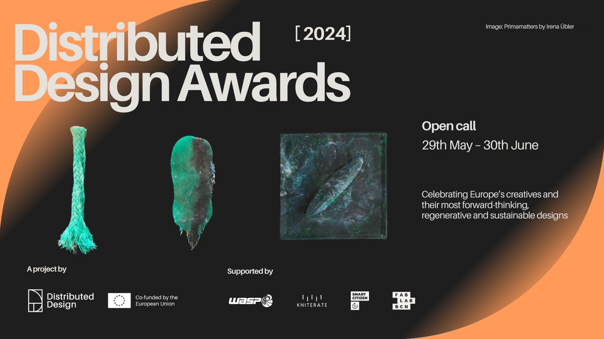 🏆 The Distributed Design Awards are here! We are excited to yet again welcome innovative projects from Europe’s makers, designers, and creatives. 👉 Discover the prizes and learn everything about the awards here: distributeddesign.eu/distributed-de… #DistributedDesign #CreativeEurope