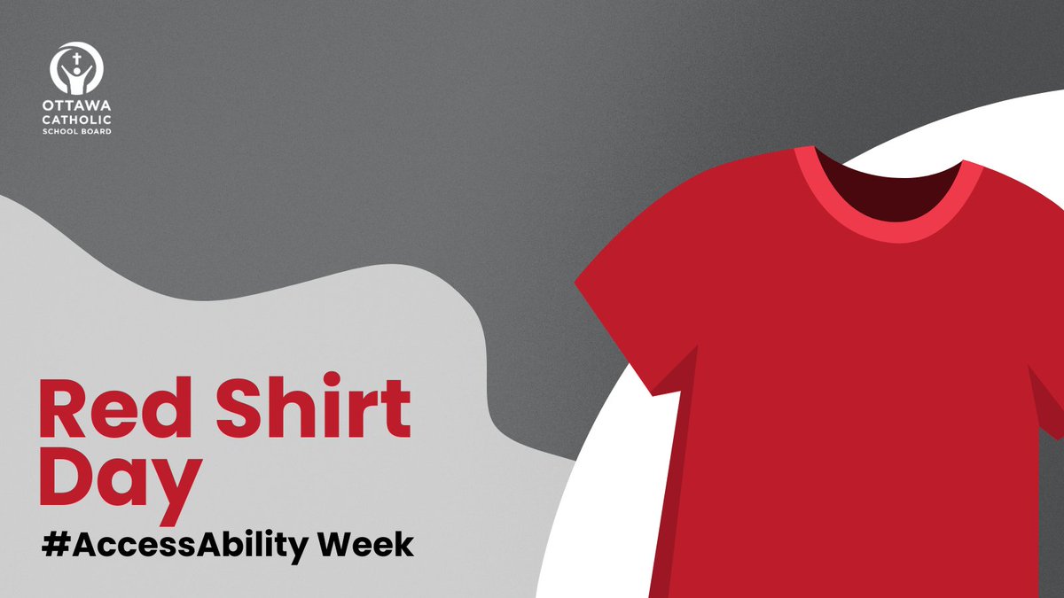 ❤️ Red Shirt Day of Action for Accessibility and Inclusion is today, May 29! Show your support for communities living with disabilities and help foster a more accessible and inclusive environment for people of all abilities! @ocsbEquity @OCSBSpecEd