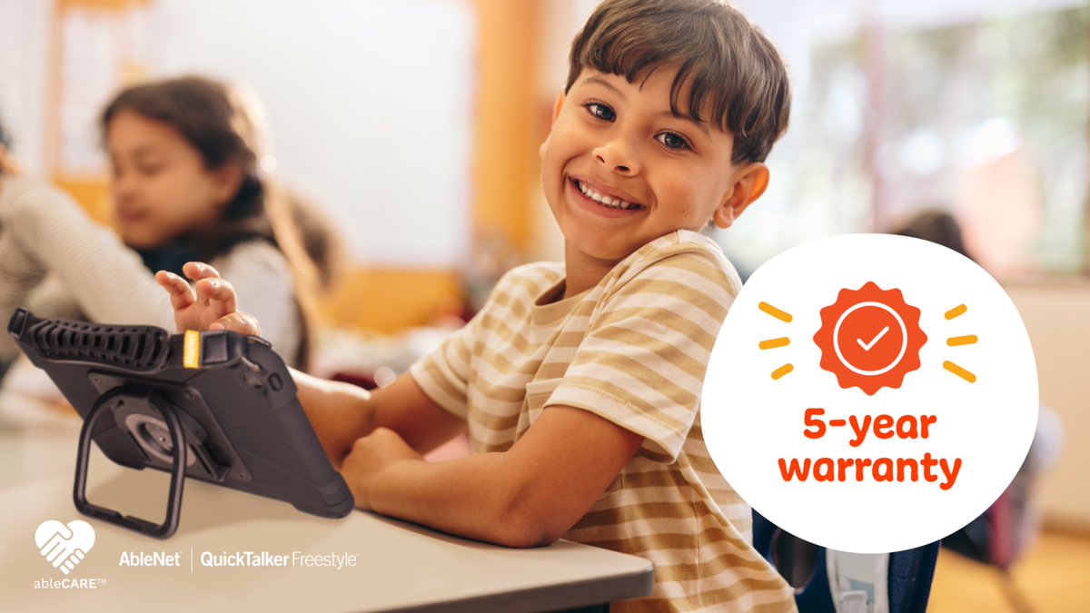 Discover peace of mind with our ableCARE 5-Year Unlimited Warranty! This comprehensive support is designed for SLPs, families, and device users, ensuring you have the assistance you need every step of the way. Learn more: quicktalkerfreestyle.com/product-warran…

#SLP #SpeechLanguagePathology