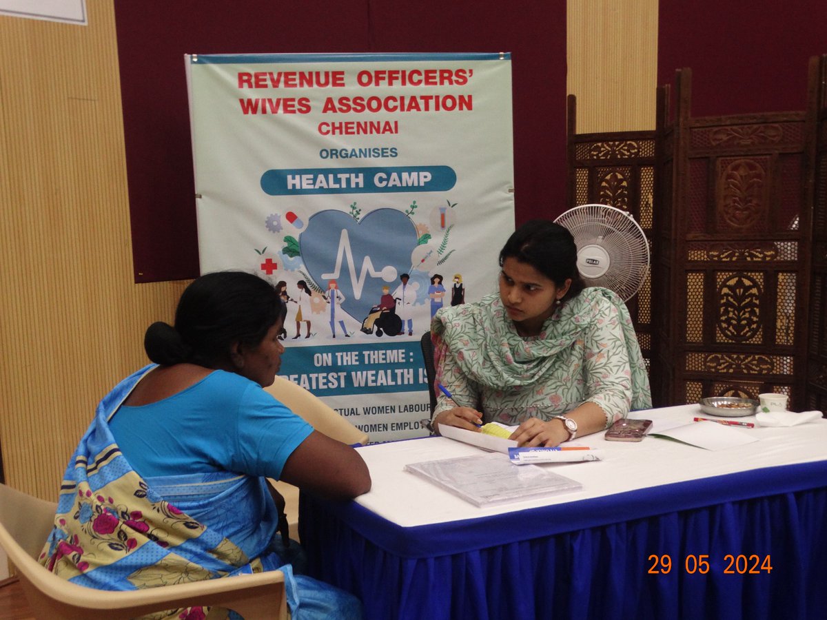 Consultation with 2 General Physicians and 1 Gynaecologist along with the test reports were arranged today (29.05.24). There was an overwhelming response from the participants for the health camp conducted by ROWA, Chennai.(6/6)@IncomeTaxIndia